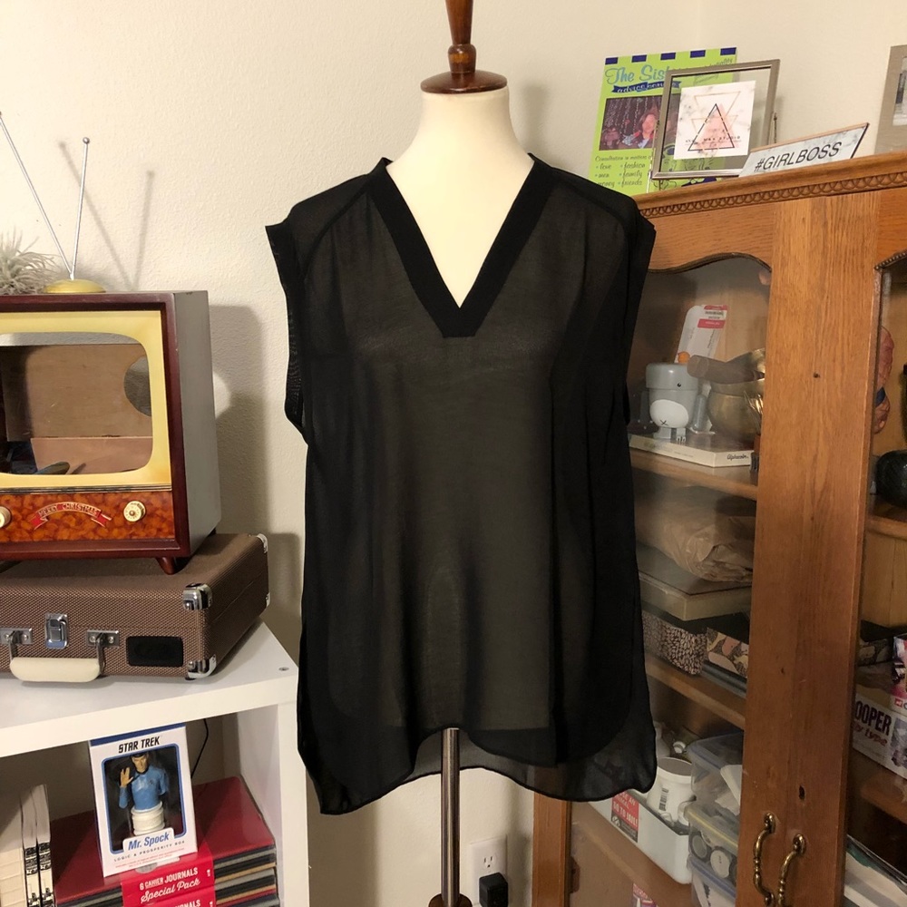 T by Alexander Wang sheer v neck top